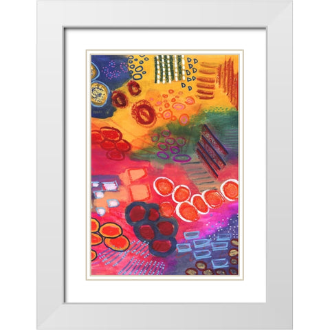 Vivaciously Changing II White Modern Wood Framed Art Print with Double Matting by Moore, Regina