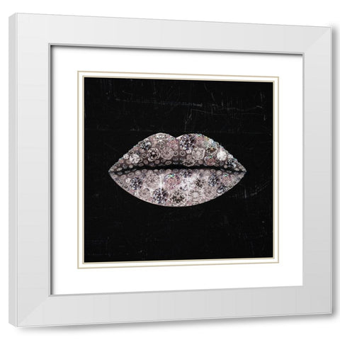Glam Kiss IV White Modern Wood Framed Art Print with Double Matting by Barnes, Victoria