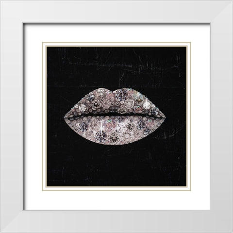 Glam Kiss IV White Modern Wood Framed Art Print with Double Matting by Barnes, Victoria