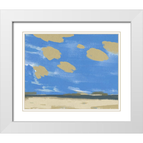 Textured Beachscape I White Modern Wood Framed Art Print with Double Matting by Green, Jacob