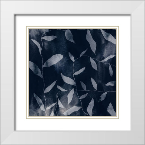 Shadowy Vines I White Modern Wood Framed Art Print with Double Matting by Barnes, Victoria