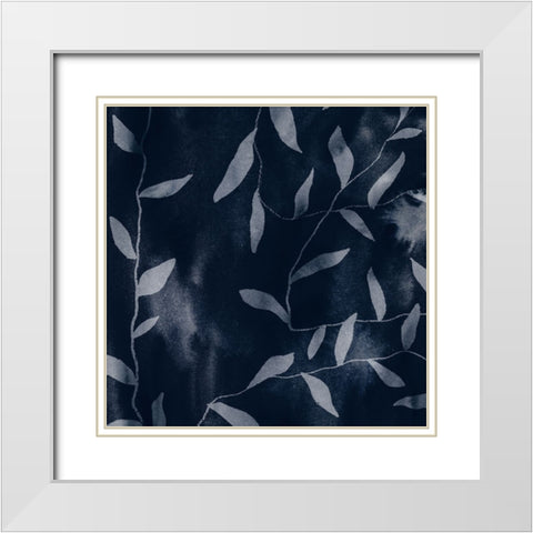 Shadowy Vines III White Modern Wood Framed Art Print with Double Matting by Barnes, Victoria