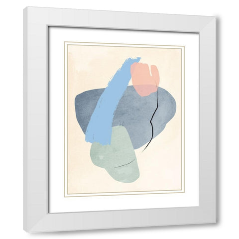 Pastel Assemblage I White Modern Wood Framed Art Print with Double Matting by Green, Jacob