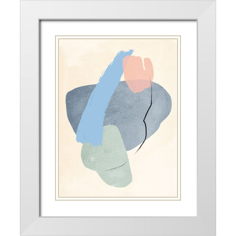 Pastel Assemblage I White Modern Wood Framed Art Print with Double Matting by Green, Jacob