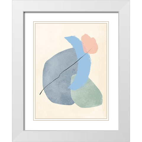 Pastel Assemblage II White Modern Wood Framed Art Print with Double Matting by Green, Jacob