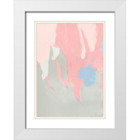 Blushing Abstract I White Modern Wood Framed Art Print with Double Matting by Green, Jacob