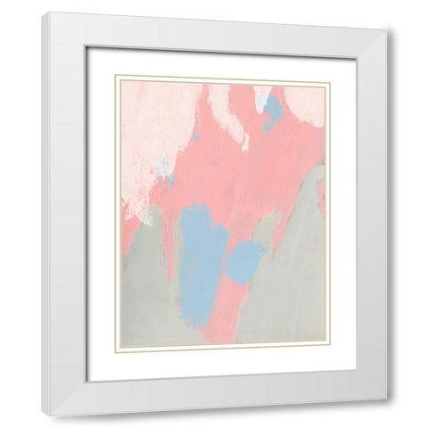 Blushing Abstract III White Modern Wood Framed Art Print with Double Matting by Green, Jacob