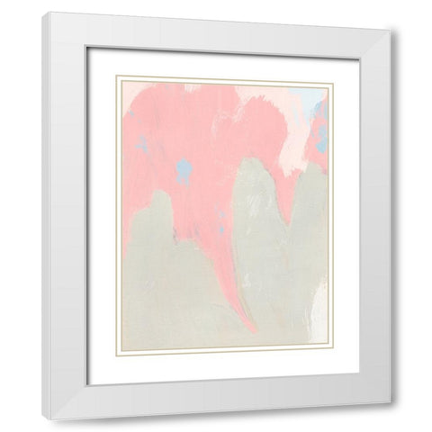 Blushing Abstract IV White Modern Wood Framed Art Print with Double Matting by Green, Jacob