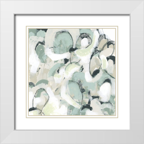 Sage Scales I White Modern Wood Framed Art Print with Double Matting by Vess, June Erica