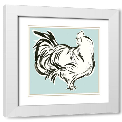Galliformes I White Modern Wood Framed Art Print with Double Matting by Marr, Laura