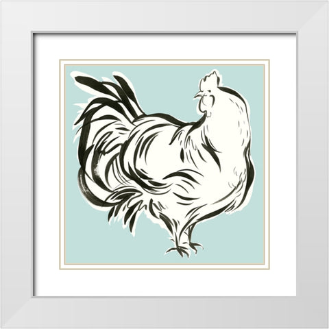 Galliformes I White Modern Wood Framed Art Print with Double Matting by Marr, Laura