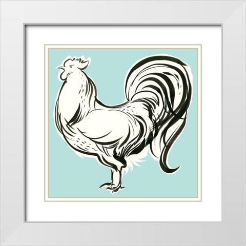 Galliformes II White Modern Wood Framed Art Print with Double Matting by Marr, Laura
