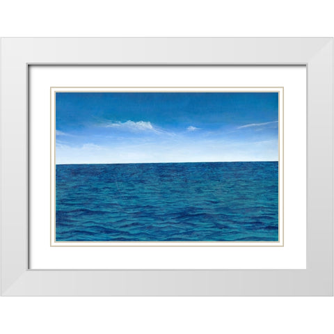 Open Water I White Modern Wood Framed Art Print with Double Matting by Willett, Michael