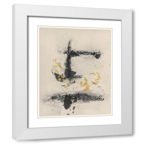 Charcoal Remnants II White Modern Wood Framed Art Print with Double Matting by Willett, Michael