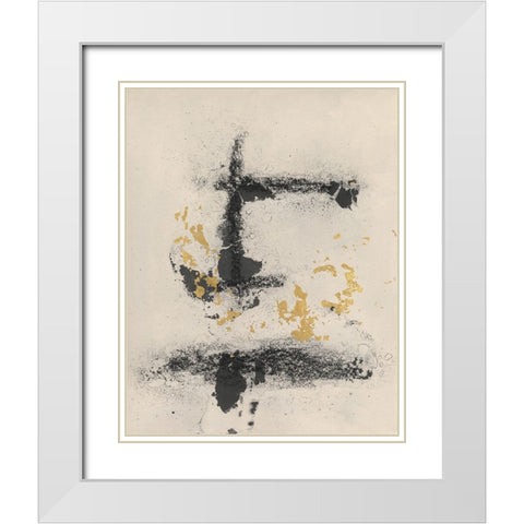 Charcoal Remnants II White Modern Wood Framed Art Print with Double Matting by Willett, Michael