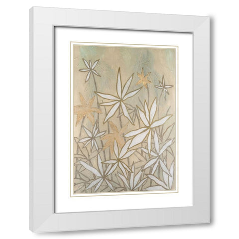 Embellished Starburst Bloom I White Modern Wood Framed Art Print with Double Matting by Lam, Vanna