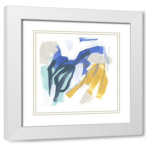 Palette Improvisation I White Modern Wood Framed Art Print with Double Matting by Vess, June Erica