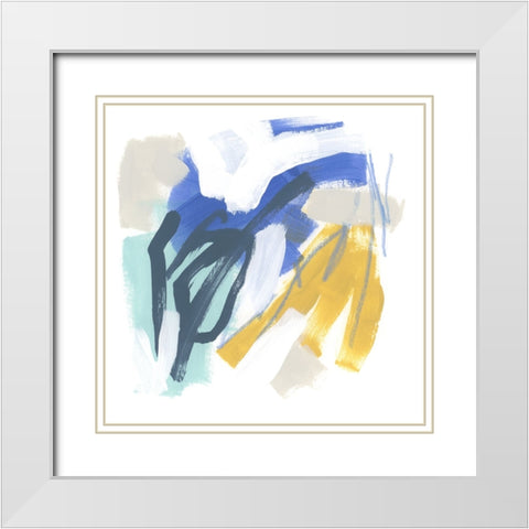 Palette Improvisation I White Modern Wood Framed Art Print with Double Matting by Vess, June Erica