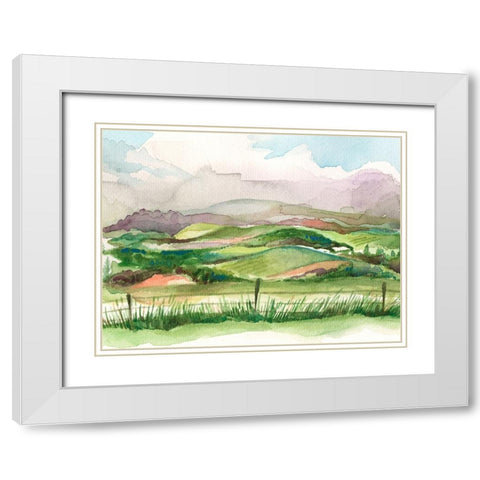 Bennachie Rain II White Modern Wood Framed Art Print with Double Matting by Marr, Laura