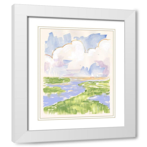 Low Country River Vista II White Modern Wood Framed Art Print with Double Matting by Marr, Laura