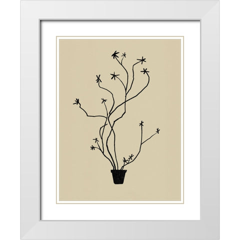 Spring Sprig Vase II White Modern Wood Framed Art Print with Double Matting by Green, Jacob