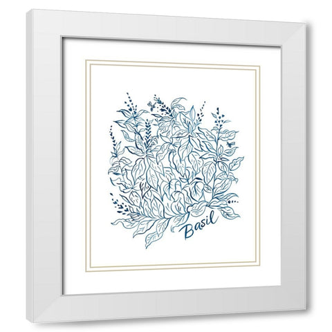 Summer Herb Garden Sketches I White Modern Wood Framed Art Print with Double Matting by Marr, Laura