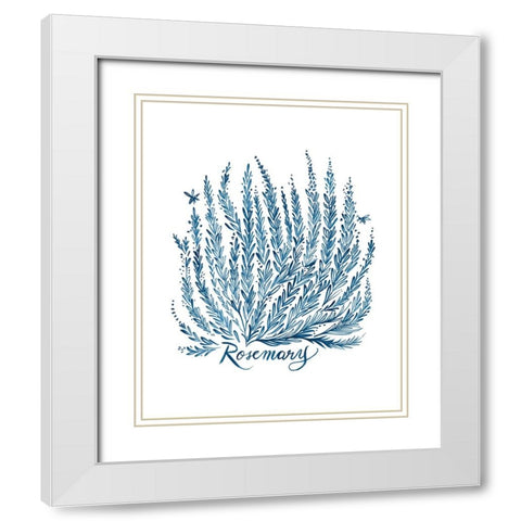 Summer Herb Garden Sketches III White Modern Wood Framed Art Print with Double Matting by Marr, Laura