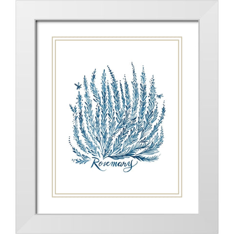 Summer Herb Garden Sketches III White Modern Wood Framed Art Print with Double Matting by Marr, Laura