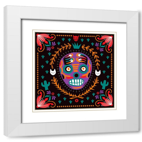 Lucha Libre I White Modern Wood Framed Art Print with Double Matting by Marr, Laura