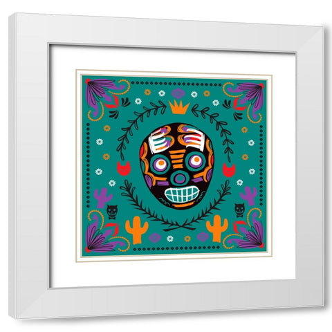 Lucha Libre II White Modern Wood Framed Art Print with Double Matting by Marr, Laura