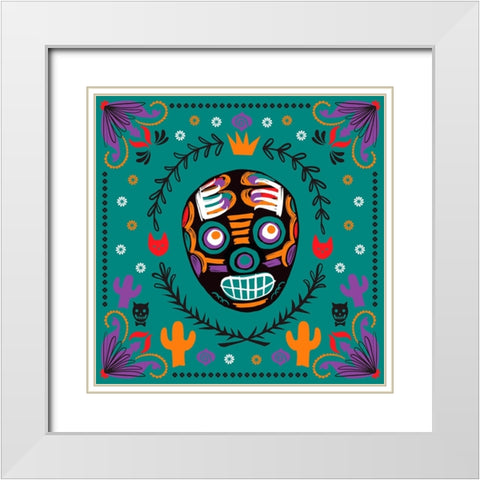 Lucha Libre II White Modern Wood Framed Art Print with Double Matting by Marr, Laura