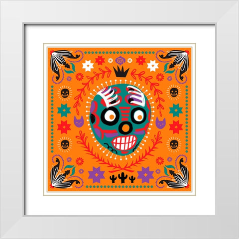 Lucha Libre III White Modern Wood Framed Art Print with Double Matting by Marr, Laura
