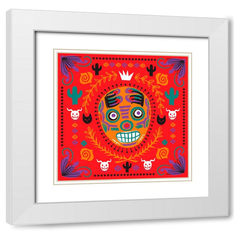 Lucha Libre IV White Modern Wood Framed Art Print with Double Matting by Marr, Laura