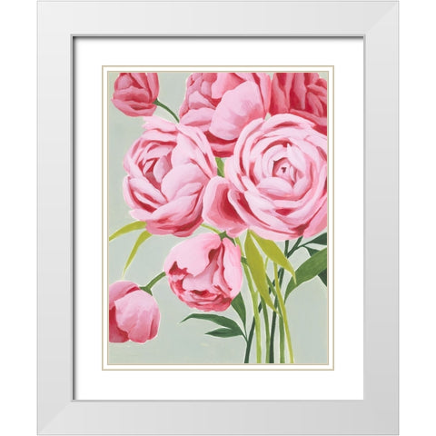 This Years Peonies I White Modern Wood Framed Art Print with Double Matting by Popp, Grace
