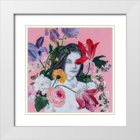 Portraits in Bloom II White Modern Wood Framed Art Print with Double Matting by Iafrate, Sandra