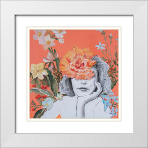 Portraits in Bloom IV White Modern Wood Framed Art Print with Double Matting by Iafrate, Sandra