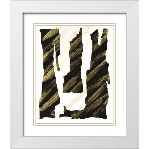 Onyx Obelisks I White Modern Wood Framed Art Print with Double Matting by Willett, Michael