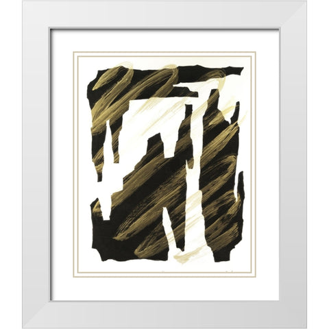 Onyx Obelisks IV White Modern Wood Framed Art Print with Double Matting by Willett, Michael