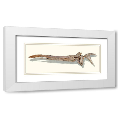 Driftwood Study II White Modern Wood Framed Art Print with Double Matting by Willett, Michael