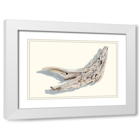Driftwood Study III White Modern Wood Framed Art Print with Double Matting by Willett, Michael