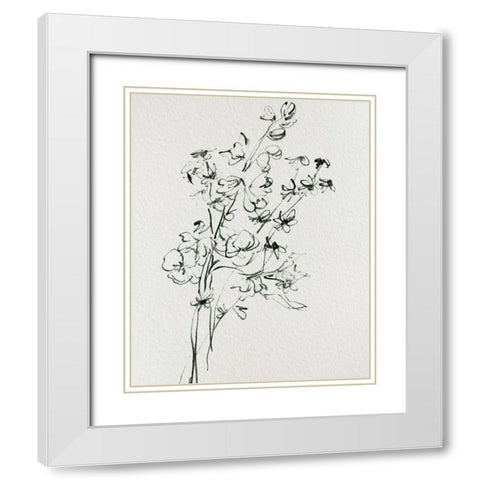 Wild Flower Bouquet I White Modern Wood Framed Art Print with Double Matting by Wang, Melissa