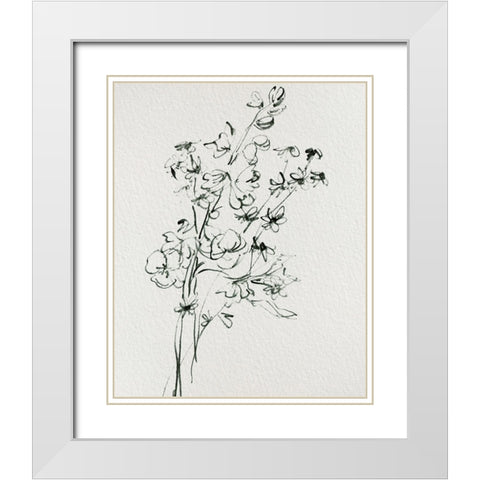 Wild Flower Bouquet I White Modern Wood Framed Art Print with Double Matting by Wang, Melissa