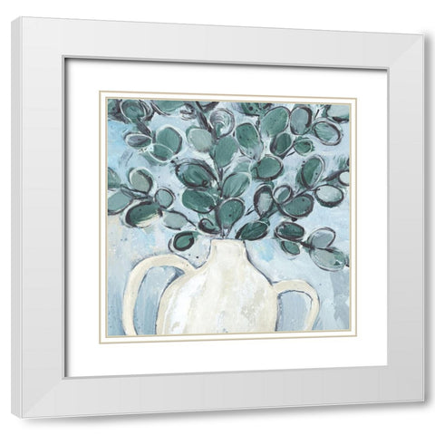 Porcelain Sprig II White Modern Wood Framed Art Print with Double Matting by Warren, Annie