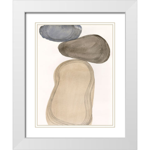 River Rocks Contour I White Modern Wood Framed Art Print with Double Matting by Marr, Laura