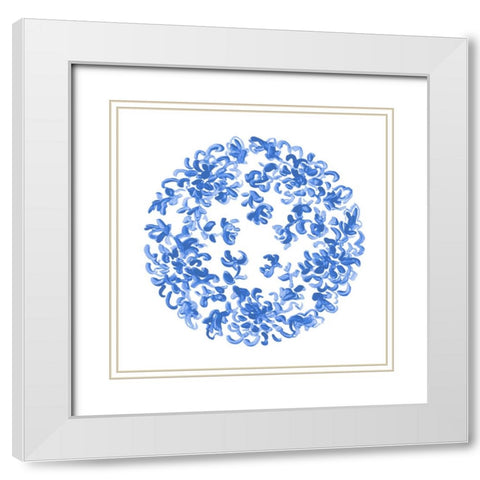 Porcelain Medallion I White Modern Wood Framed Art Print with Double Matting by Vess, June Erica