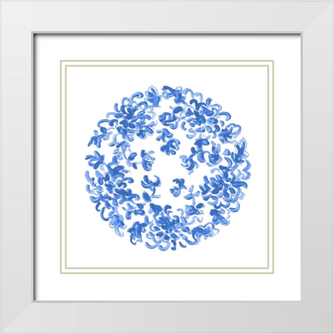 Porcelain Medallion I White Modern Wood Framed Art Print with Double Matting by Vess, June Erica