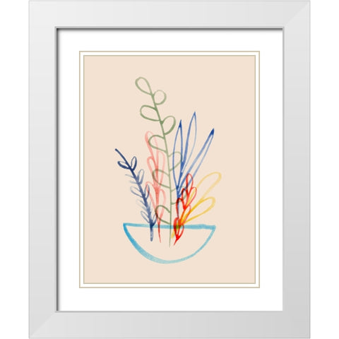 Fun Bunch I White Modern Wood Framed Art Print with Double Matting by Green, Jacob