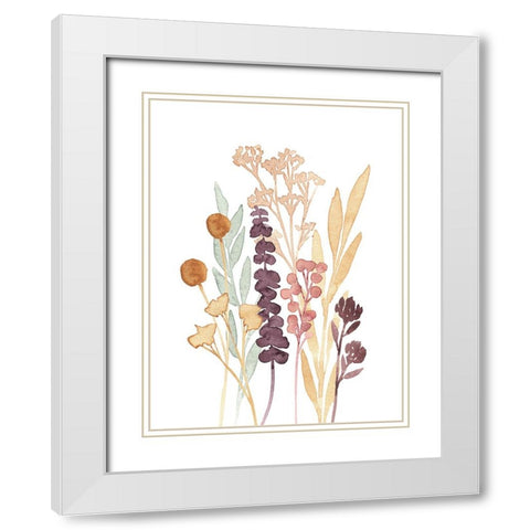 Gathered Bouquet III White Modern Wood Framed Art Print with Double Matting by Warren, Annie