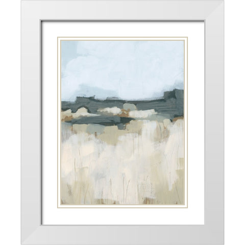 Brushstroke Badlands I White Modern Wood Framed Art Print with Double Matting by Vess, June Erica
