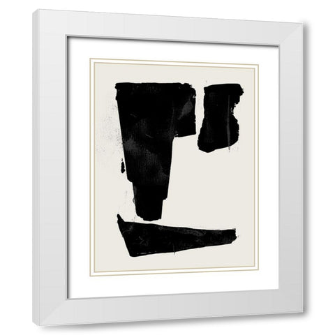 Triple Block Print I White Modern Wood Framed Art Print with Double Matting by Green, Jacob